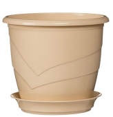 Венеция фиалочница горшок с поддоном 0,75л d12 h10,5 крем 1/10/60 (ТехПласт)