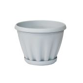 Знатный горшок с поддоном 3,9л d22,5см h17см светло-серый 1/16 (ФлораПласт)