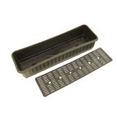 Ящик для цветов с дренажной решеткой длина 59,4см ширина 19см высота 12,2см черный (Радиан) 1/10