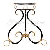 Подставка Завиток на 1 цветок белая с золотом (ФД)