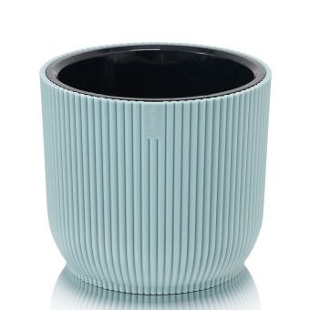 ЦБ-00027022_Линеа кашпо 1,1л d135 h119 серо-голубой (ФлораПласт)