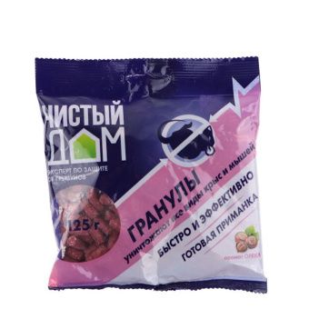 00033281_Чистый Дом гранулы от крыс и мышей с запахом ореха 125г (ТЭ)