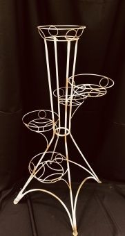 00043762_Подставка Башня-5 на 5 цветов белая с золотом (ФД)