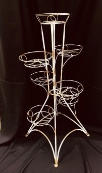 00027950_Подставка Этажерка-7  на 7 цветов белая с золотом (ФД)