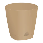 Амстердам горшок c прикорневым поливом 0,65л d11 h10,7 молочный шоколад (ФлораПласт)