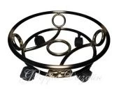 Подставка напольная на 4-х колесиках с бортом черная с золотом (ФД)