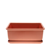 Бонсайница кашпо с поддоном 0,75л длина 15 h10 d6 терракот (ФлораПласт)