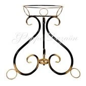 Подставка Завиток на 1 цветок белая с золотом (ФД)