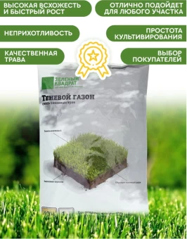Газон Теневой 1 кг серия Зеленый Квадрат (ЗК) 20