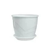 Венеция фиалочница горшок с поддоном 0,75л d12 h10,5 белый 1/10/60 (ТехПласт)