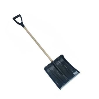 ЦБ-00015421_Лопата снеговая пластмассовая Снежок с дерев черенком и V ручкой (ИА)