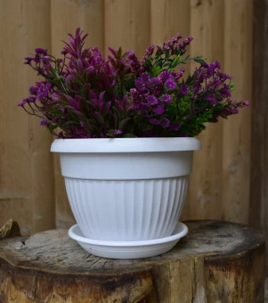 00044499_Флора горшок с поддоном 2,6л d20 h14 белы