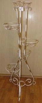 Подставка Грация-5  на 5 цветов белая с золотом (ФД)