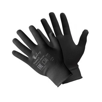 ЦБ-00004424_Перчатки черные полиэстер с полиуретаном