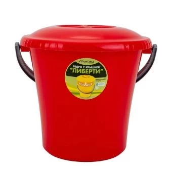 00015190_Ведро 7л Либерти с крышкой С603 красный Мартика
