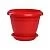 Фестона горшок с поддоном 2,1л d19 h14,5 красный 1/24 (ТехПласт)