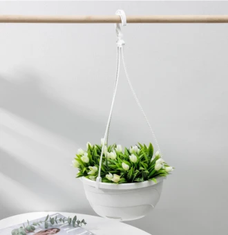 Мальва кашпо подвесное 4,7л d25 h13 белый 115 (Джетпласт) (4)