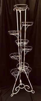 00027660_Подставка Грация-9 на 9 цветов белая с золотом (ФД)