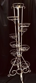 00029197_Подставка Букет-11 на 11 цветков белая с золотом (ФД)