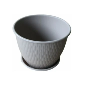 00028192_Корсика горшок с поддоном 2,4л d19 h14,5 серый муссон 1 20 (ТехПласт)
