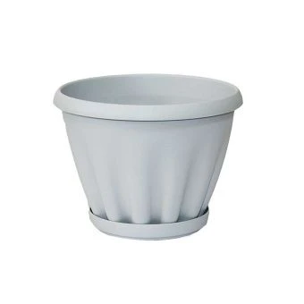 ЦБ-00015517_Знатный горшок с поддоном 3,9л d22,5см h17см светло-серый 1 16 (ФлораПласт)