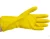 Перчатки латексные хозяйственные с хлопковым напылением желтые M 112 (2)