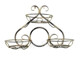 Подставка настенная Диана-3 на 3 цветка черная с золотом (ФД)