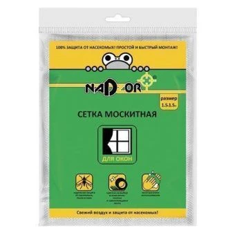 ЦБ-00005152_Сетка москитная с крепежом для оконных проемов белая 1,5x1,5м