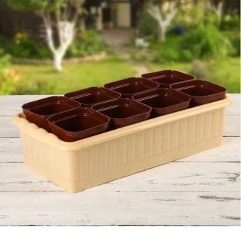 00032310_Рассадник на 8 стаканчиков бежевый ДД (Ра