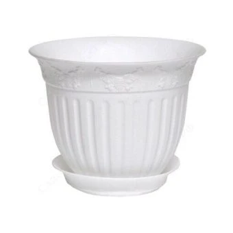 00038202_Виноград кашпо с поддоном 1,6л d19 h15 белый 110 (ТехПласт)