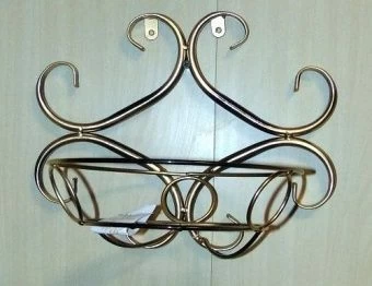 Подставка настенная Ромб на 1 цветок черная с золотом (ФД)