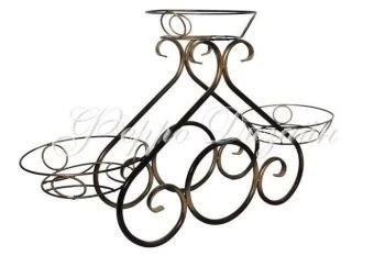 Подставка Ажур-3 на 3 цветка черная с золотом (ФД)