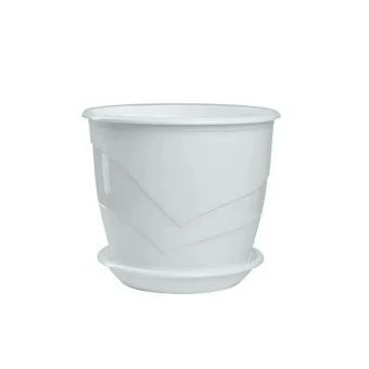 ЦБ-00017523_Венеция фиалочница горшок с поддоном 0,75л d12 h10,5 белый 1 10 60 (ТехПласт)
