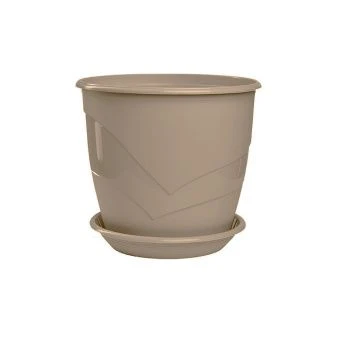 ЦБ-00017529_Венеция фиалочница горшок с поддоном 0,75л d12 h10,5 фраппе 1 10 60 (ТехПласт)